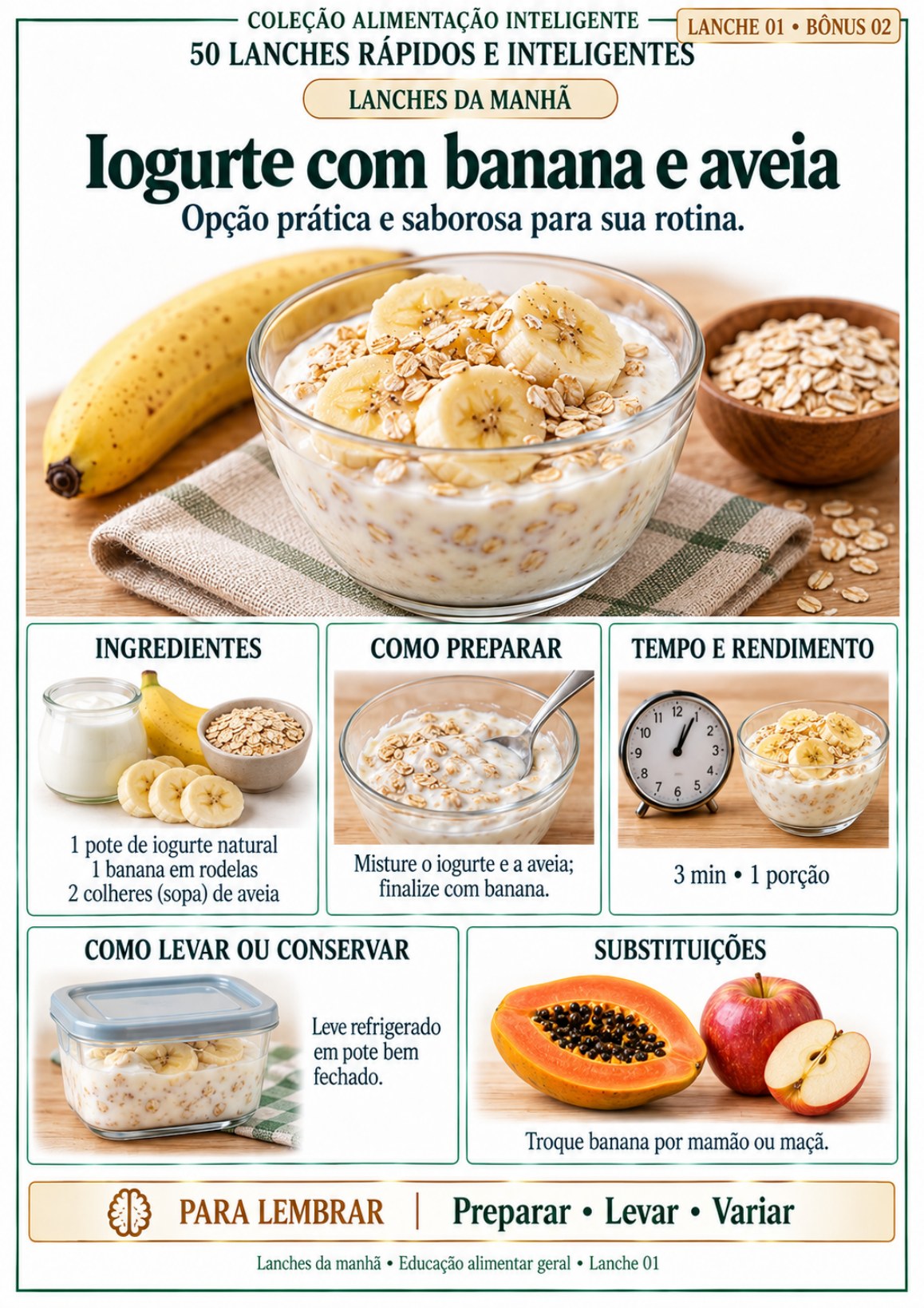 Página real do Bônus 02 — Iogurte com banana e aveia