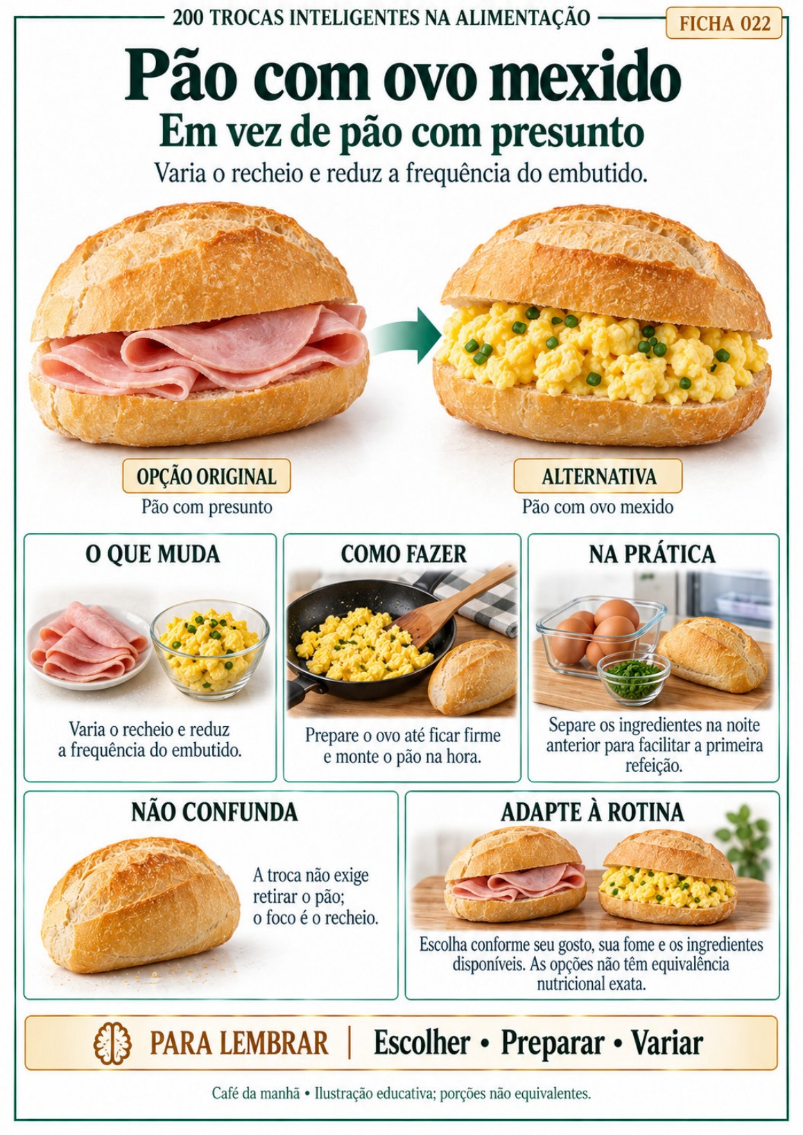Página real do produto — Pão com ovo mexido