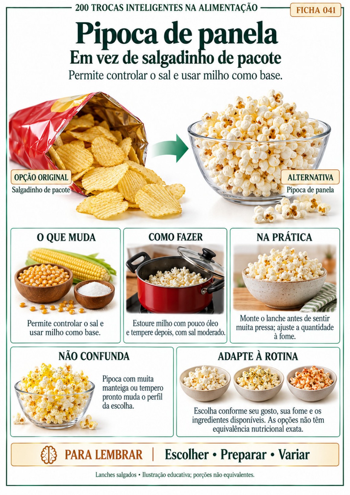 Página real do produto — Pipoca de panela